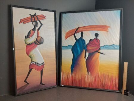 Pair African Style 3D Art Works