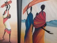 Pair African Style 3D Art Works - 2