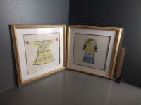 Pair Equisite Hand Painted Traditional Asian Dress Artworks