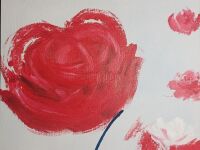 Red Rose Oil on Canvas - 2