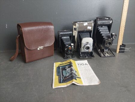 Three Antique Cameras - Kodak, Agfa & Polaroid