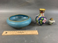 2 Pieces Vintage Cloisonne & 1 Other