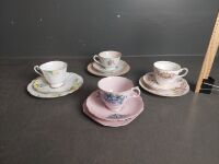 Four Fine Bone China Trios inc. Roslyn, Foley & RC Japan