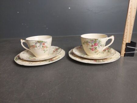 Pair Crown Ducal Florentine Rosalie Trios England