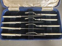 Antique Hardy Brothers Pearl Handled Fish Knives / Forks stamped Hardy Bros - 4