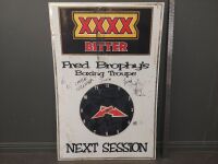 Fred Brophy Signed XXXX Bitter Corflute Clock