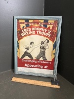 Fred Brophys Boxing Troupe Advertising Sign