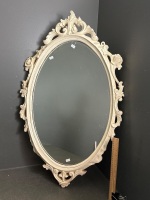 Wooden Ornate Oval Hanging Mirror