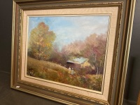 Original Nora Walsh Long Ago Oil on Board - 2