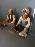 Old Man Butler & Granny Resin Statues - 2