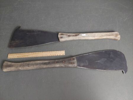 2 Vintage Wooden Handled Cane Knives