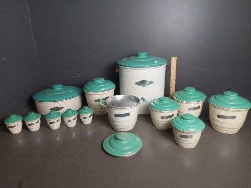 Set of Mid Century Metal Food Canisters