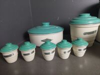 Set of Mid Century Metal Food Canisters - 2