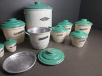 Set of Mid Century Metal Food Canisters - 3