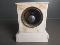 French Alabaster Mantle Clock with Key - 2