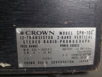 Crown 12- Transistor 2- Band Vertical Stero Radio - Phonograph Model SPN -100 - 4