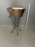 Large Metal Ice Drinks Bucket on Stand