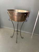 Large Metal Ice Drinks Bucket on Stand - 2