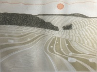 John Brunsdon End of Harvest Coloured Etching 126/150 app 850 x 700 - 2