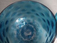 Large Blue Glass Lot with Jar & Bowls - 4