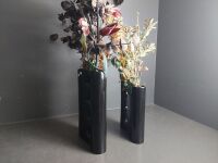 Pair Maxwell Williams Retro Black Ceramic Vases - 3