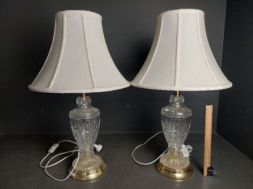 Pair Cut Glass Table Lamps