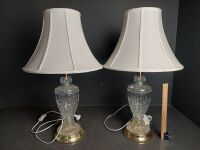 Pair Cut Glass Table Lamps