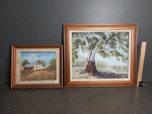 2x Oil on Board Paintings - signed M. Williams, L.M. Shaw