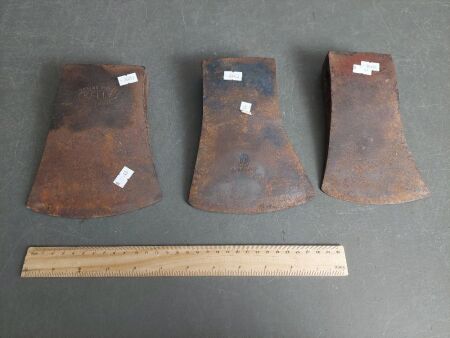 3 Axe Heads - HB Sweden, Kelly Dandenong & unmarked