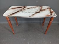 Art Deco Tables with faux marble and glass - 3