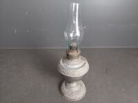 Miller (USA) Embossed Metal Oil Lamp with Chimney - 3