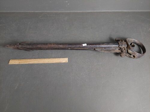 Antique Cast Iron Bale Spear