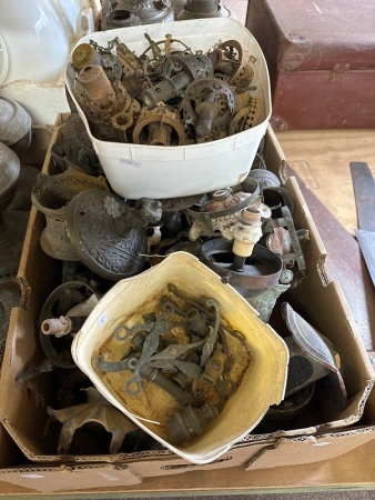 Lot of Assorted Gas Lamp Parts