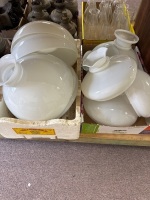 Large Lot of Assorted White Glass Shades