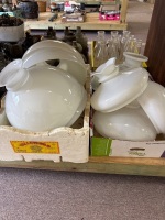 Large Lot of Assorted White Glass Shades - 2