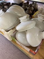 Large Lot of Assorted White Glass Shades - 3