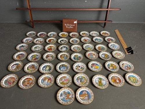 Franklin Mint Porcelain the Best Loved Fairy Tales Miniture Plate Collection with Information Cards