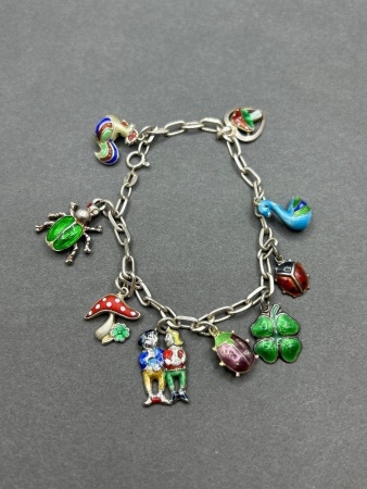 Vintage Sterling Silver Charm Bracelet