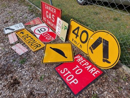 Assorted Aluminium Road and Warning Signs