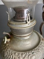 Miller Hanging Oil Lamp with Embossed Metal Font and Hand Painted Shade - 2