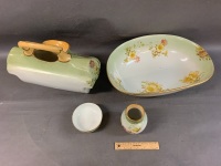 A Rare 1800's Doulton Burslem Royles Patent Toilet Aquarius 4 Piece Set - 3