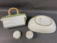 A Rare 1800's Doulton Burslem Royles Patent Toilet Aquarius 4 Piece Set - 4