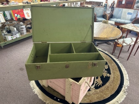 Large Wooden Compartment Box + Wooden Crate