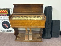 Estry Organ Co. (USA) Portable Organ with Collapsable Legs, Leather Straps in Brass Brackets