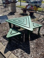 Childrens Wooden Triangle Outdoor Table & 3 Chairs