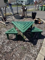 Childrens Wooden Triangle Outdoor Table & 3 Chairs - 3