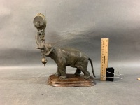 Bronzed Elephant Mystery Clock by Junghans C1900 - 2