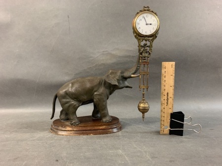 Bronzed Elephant Mystery Clock by Junghans C1900