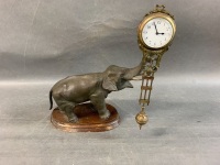 Bronzed Elephant Mystery Clock by Junghans C1900 - 4