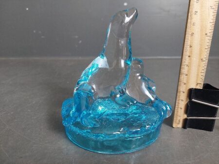 Blue Glass Seal Ornament - R.C.R Italian Made